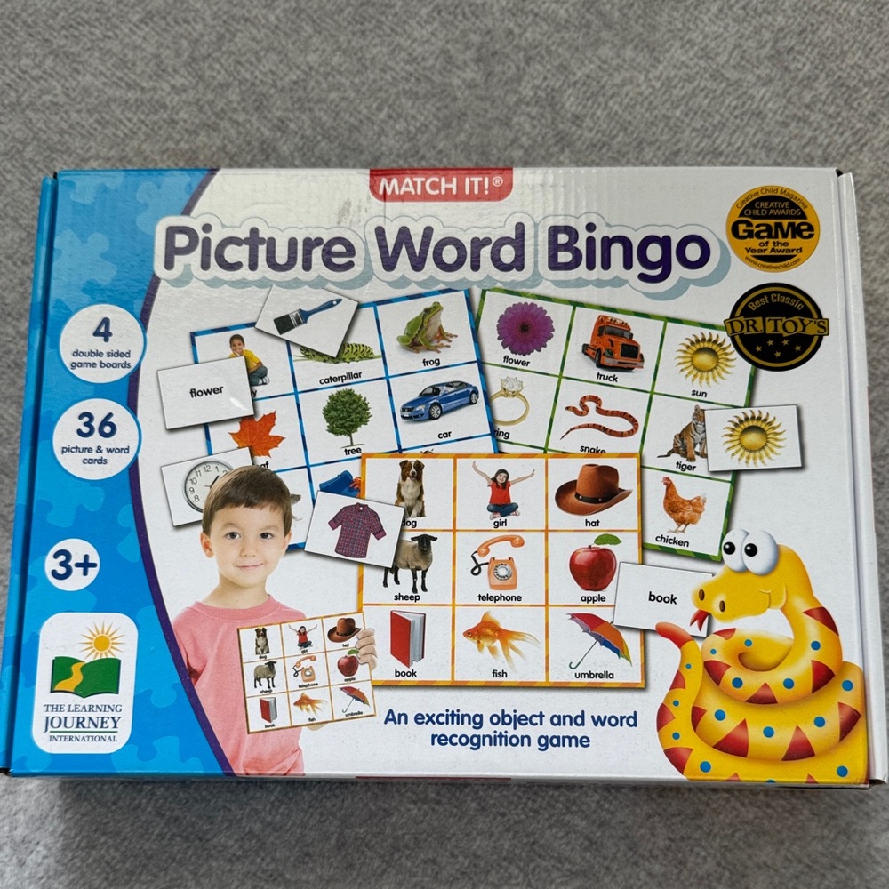 Match It! Picture Word Bingo Game - Blue and Multicolor